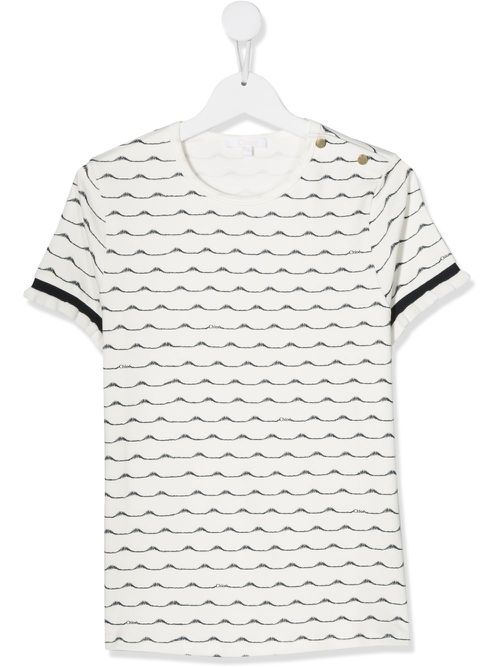 TEEN stitch print T-shirt - White