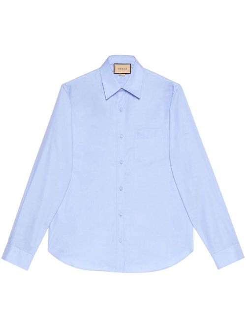 Cotton button-up shirt - Blue