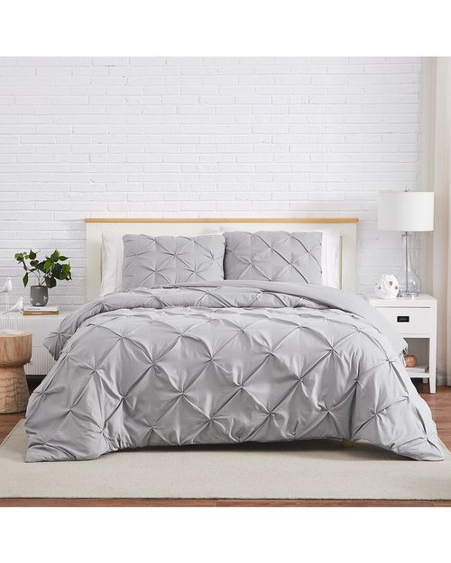 Pintuck Microfiber Duvet Cover Set