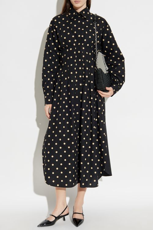 Dress With Polka Dot Pattern, Women's, Black