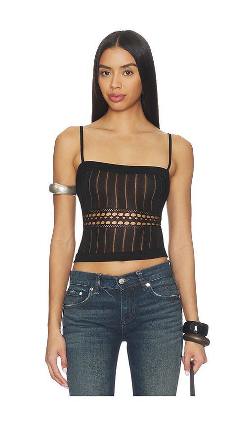 Lovers and Friends Francie Knit Tank in Black. L. Also in M, S, XL