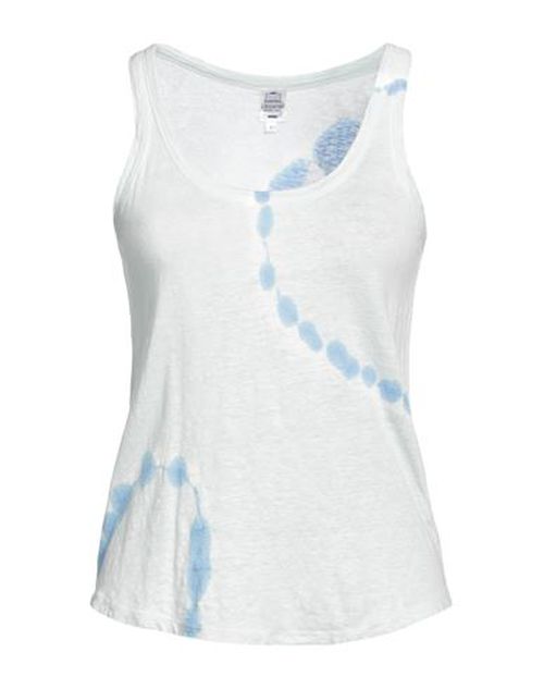 Woman Tank top Sky blue Size 2 Linen, Elastane
