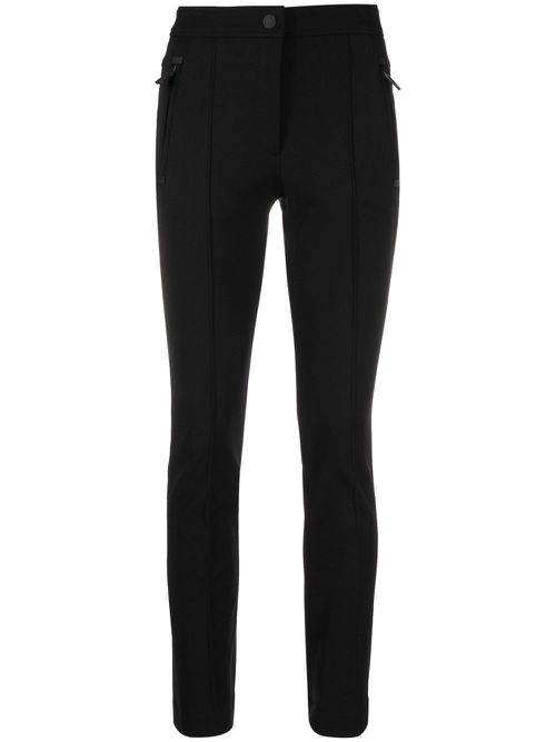 Logo-patch high-waisted trousers - Black
