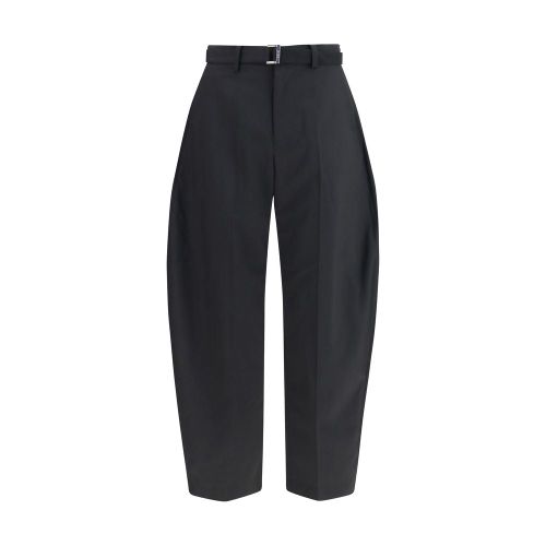 Wide-Leg Tailored Trousers — Black
