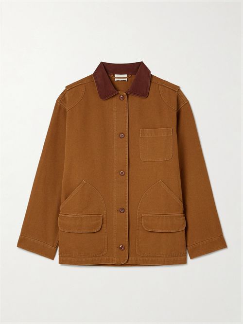 Pascual Corduroy-trimmed Cotton-canvas Jacket - Brown