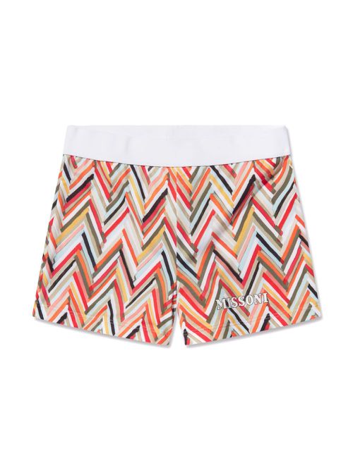 Zig-zag print swim shorts - Red