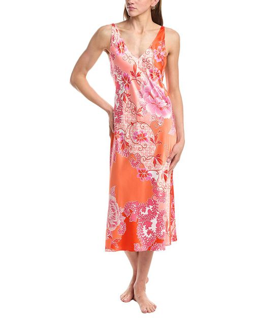 Flourish Printed Satin Night Gown