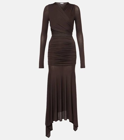Sheer embroidered tulle midi dress