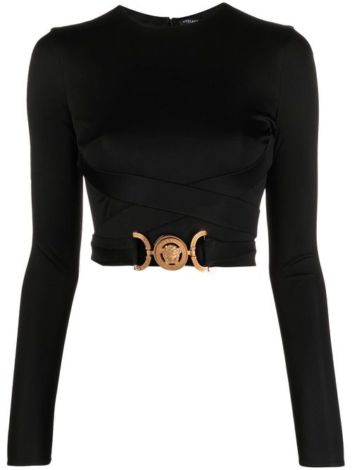 Medusa cropped top - Black