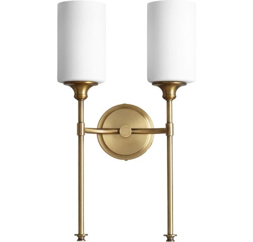 Quorum Celeste 2-Light 19" Wall Sconce in Aged Bra
