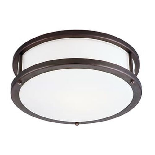 Conga 4.5" 2-Light Opal Glass Flush Mount in Bronze