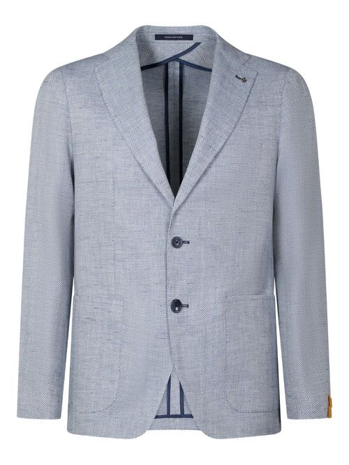 Herringbone-patterned blazer - Grey
