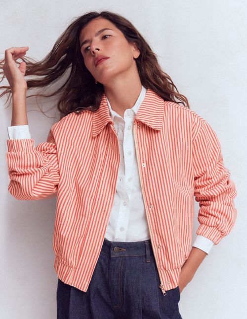 Women's Casual Harrington Jacket in Red | Size 2