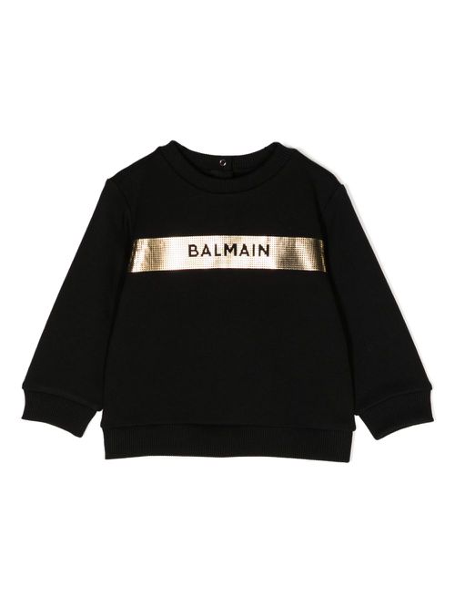 Appliqué-detail cotton sweatshirt - Black