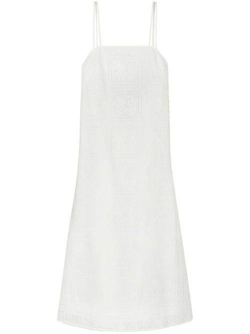 Cotton eyelet mini-dress - White
