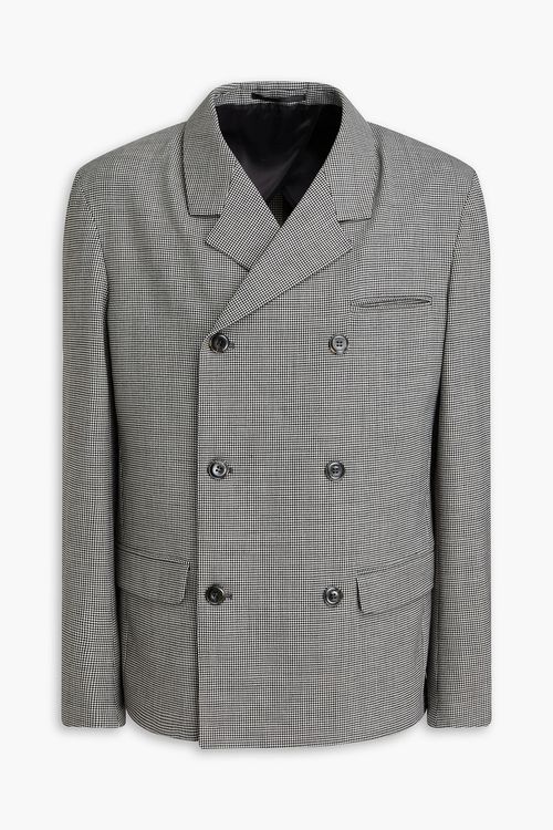 Miles double-breasted houndstooth jacquard blazer