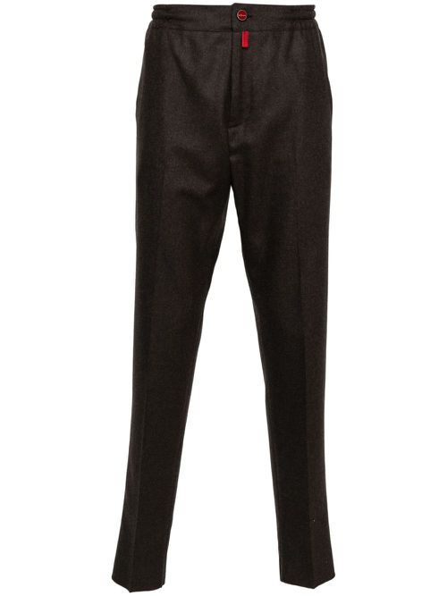 Cropped straight-leg trousers - Brown