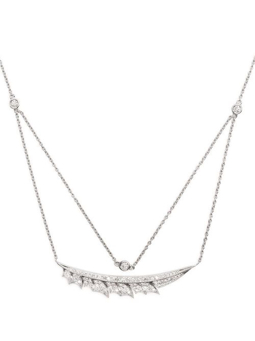 18kt white gold Magnipheasant multi-chain diamond necklace - Silver