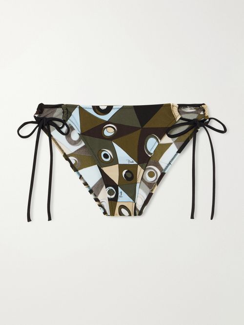Printed Bikini Briefs - Army green