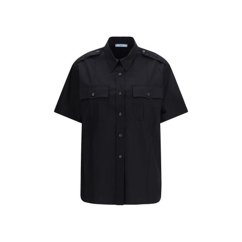 Cotton Poplin Shirt — Black