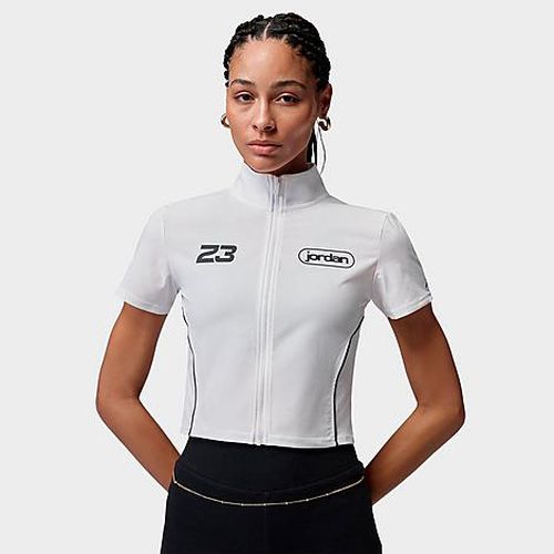 Women's Brooklyn Full-Zip Top in White/Black