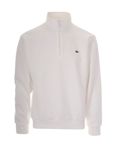 High-Neck Zip Sweatshirt — White