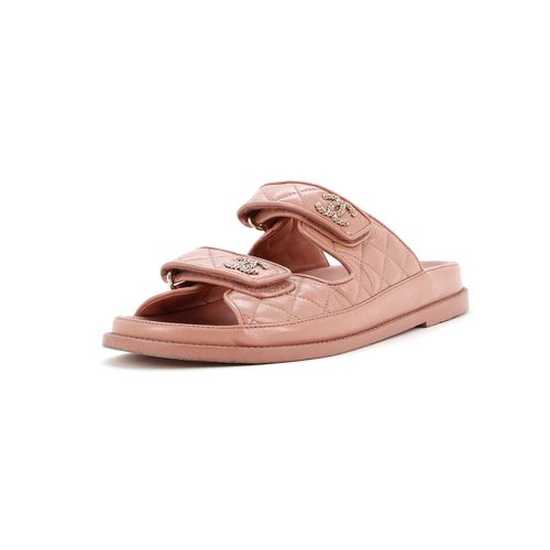 Women's Velcro Dad Sandals Quilted Leather