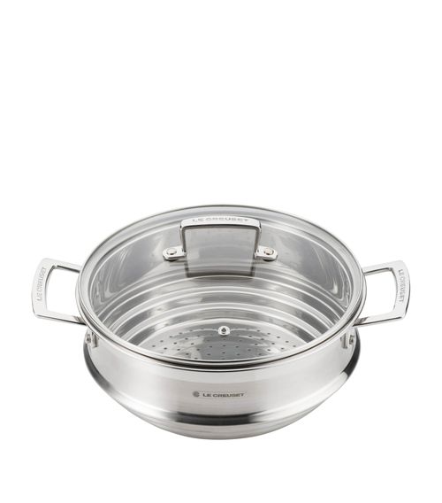 3-Ply Stainless Steel Sauté Multi-Steamer with Glass Lid