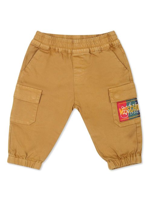 Logo-appliqué trousers - Neutrals