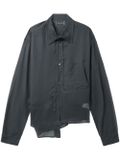 Asymmetric cotton shirt - Black