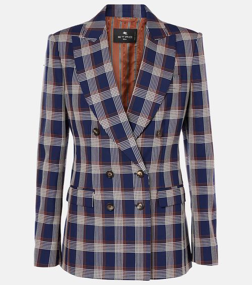 Checked wool blazer