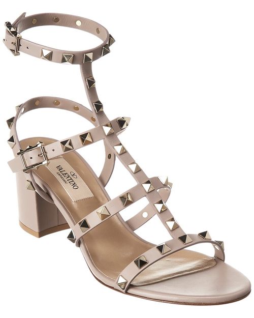 Rockstud Caged 60 Leather Ankle Strap Sandal