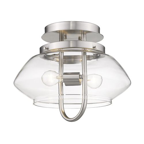 Satin Nickel Two Light Semi-Flush Mount from the Garner Collection