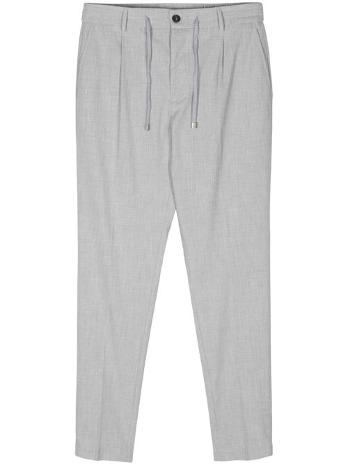 Pleat-detailing straight-leg trousers - Grey