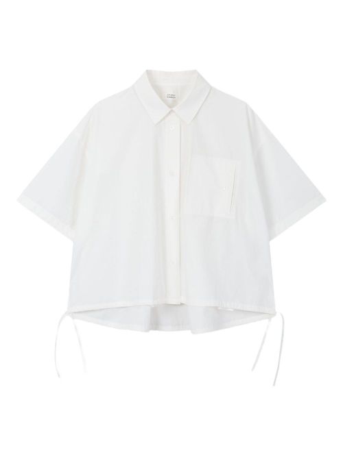Short-sleeve cropped shirt - White
