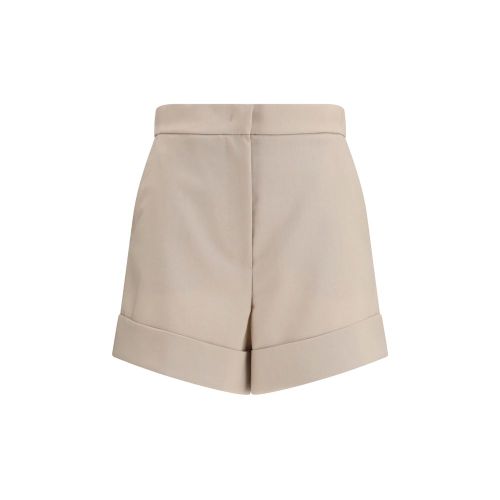 Wool & Mohair Tailored Bermuda Shorts — Beige