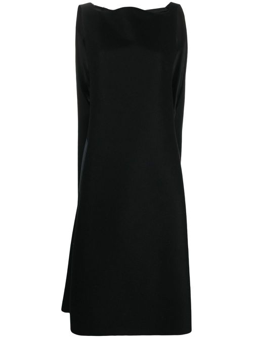 Four-stitch logo A-line dress - Black