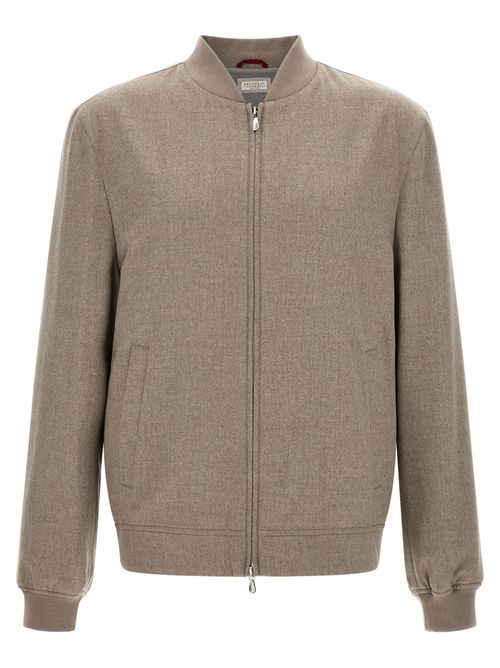 Cashmere Bomber Jacket — Beige