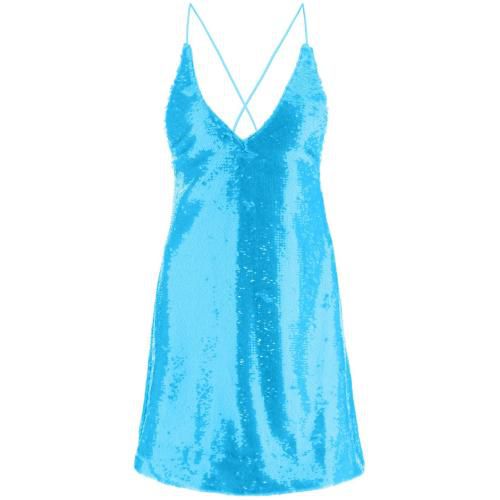 Sequin slip mini dress - Blue