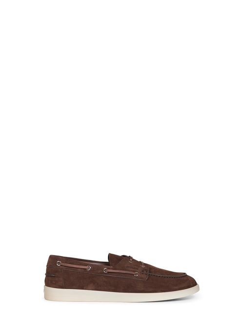 Suede Boat Shoe — Brown