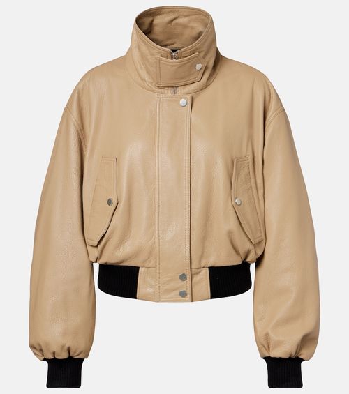 Briar cropped leather blouson jacket
