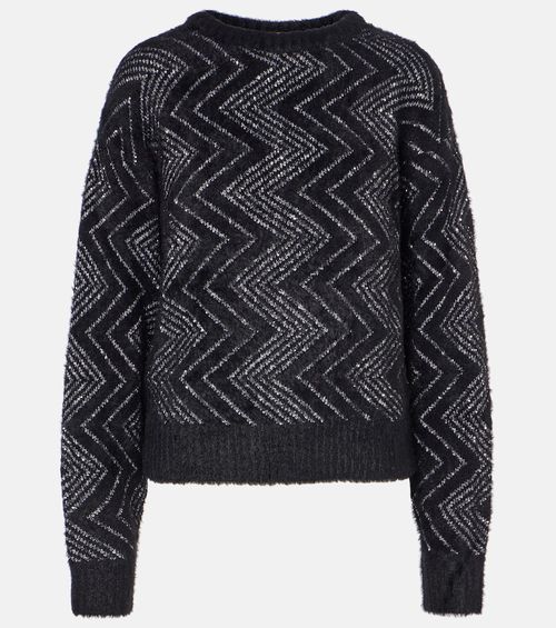 Zig Zag metallic knit sweater