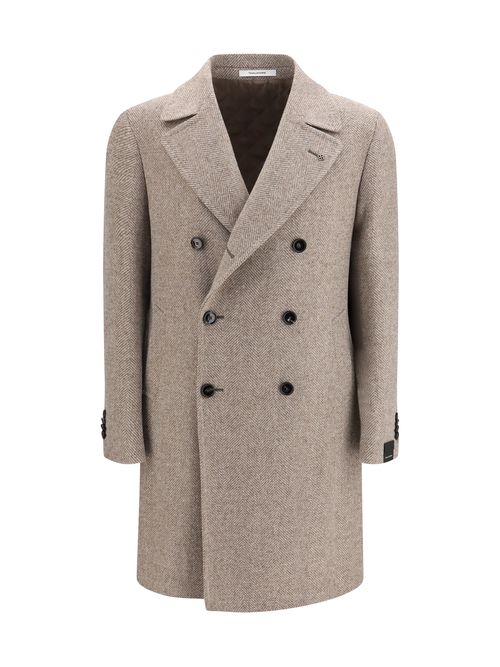 Double-Breasted Wool Coat — Beige