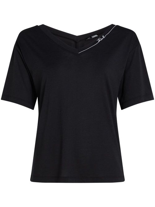 Signature V-neck T-shirt - Black