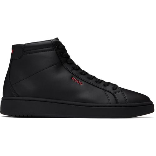 Black Faux-Leather High-Top Sneakers
