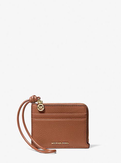 Jet Set Small Pebbled Leather Card Case Wristlet