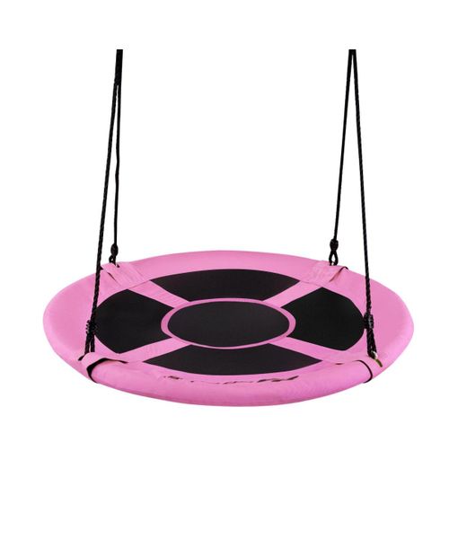 40 Inch Flying Saucer Tree Swing Indoor Outdoor Play Set - Pink