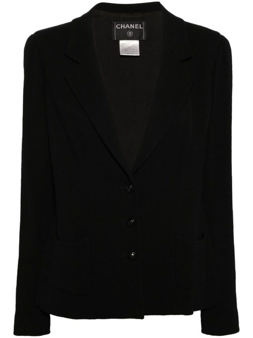 2000s CHANEL Wool Jacket - Black