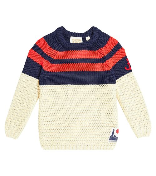 Scotch & Soda Kids Colorblocked cotton sweater
