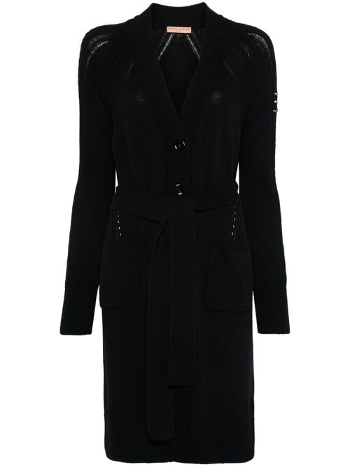 Crystal-embellished cardi-coat - Black